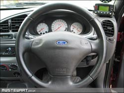 Ford ensign on steering wheel